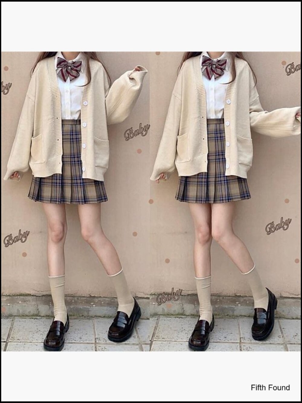 Preppy Knit Cardigan Japanese Style Kawaii Loose Fit V-Neck JK Uniform Cosplay - Picture 5 of 6